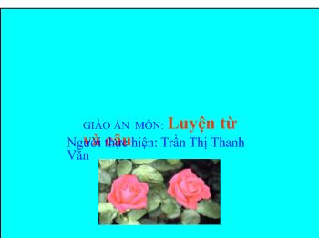 Bài giảng Luyện từ và câu Lớp 3 - Trần Thị Thanh Văn