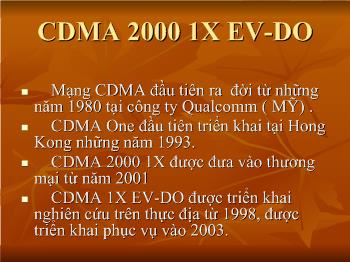 CDMA 2000 1X EV-DO