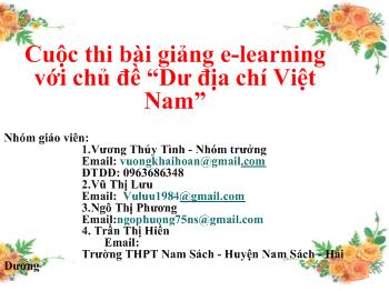 Cuộc thi bài giảng e-Learning với chủ đề “Dư địa chí Việt Nam”