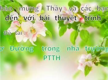 Thơ Đường trong nhà trường PTTH
