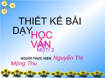 Bài giảng Học vần Lớp 1 - Nguyễn Thị Mộng Thu - Bài 26: y - tr