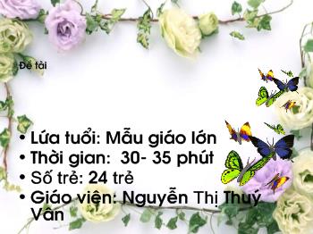 Bài giảng Làm quen văn học - Nguyễn Thị Thúy Vân - Kể chuyện cho trẻ nghe 