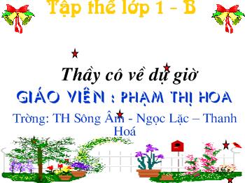 Bài giảng Tiếng Việt Lớp 1 - Phạm Thị Hoa - Học vần: iêu - yêu