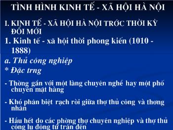 Tình hình kinh tế xã hội Hà Nội