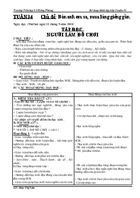 Giáo án Tập đọc Lớp 2 - Đào Thị Tâm - Tuần 34