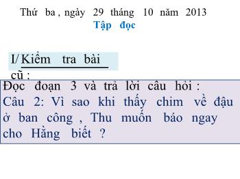 Bài giảng Môn tập đọc: Mùa thảo quả