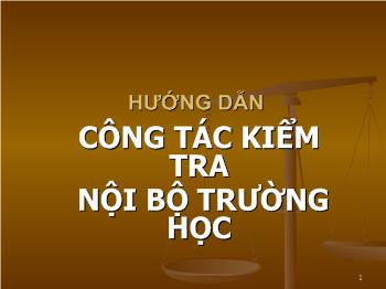 Công tác kiểm tra nội bộ trường học