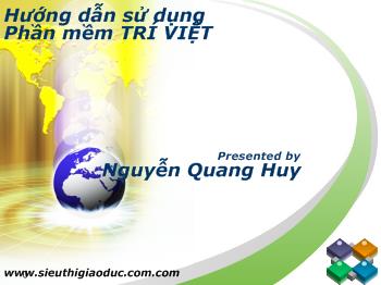 Bài giảng Hướng dẫn sử dụng phần mềm Trí Việt