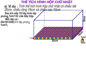 Bài giảng Môn toán lớp 5: Thể tích hình hộp chữ nhật