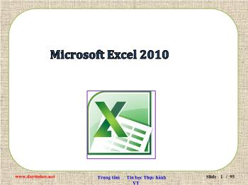 Bài giảng Thực hành Excel 2010