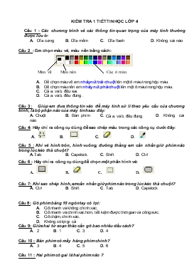 Kiểm tra 1 tiết tin học lớp 4