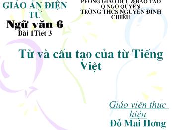 Bài giảng Môn Ngữ văn lớp 6 - Bài 1 - Tiết 3 - Từ và cấu tạo của từ Tiếng Việt (tiếp)