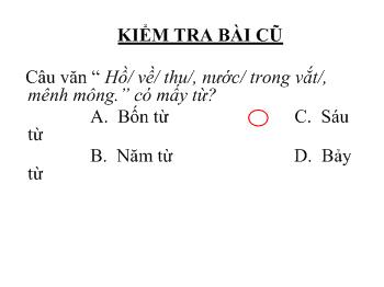 Bài giảng Môn Ngữ văn lớp 6 - Tiết 3 - Tiếng Việt - Từ và cấu tạo từ của tiếng việt
