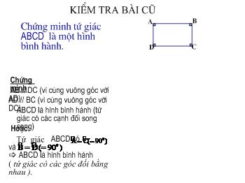 Bài giảng Môn Toán lớp 6 - Tiết 14 : Hình chữ nhật