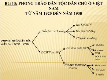 Bài giảng Lịch sử 12 - Bài 13: Phong trào dân tộc dân chủ ở Việt Nam từ năm 1925 đến năm 1930
