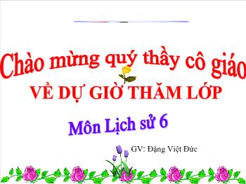 Bài giảng Lịch sử 6 - Tiết 14, Bài 13: Đời sống vật chất và tinh thần của cư dân Văn Lang - Đặng Việt Đức