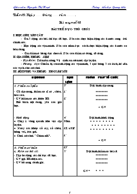 Giáo án Thể dục 1 - Học kỳ II - Nguyễn Thị Hoạt