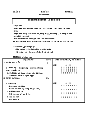 Giáo án Thể dục Khối 5 - Tiết 11: Đội hình đội ngũ - Trò chơi