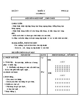 Giáo án Thể dục Khối 5 - Tiết 13: Đội hình đội ngũ - Trò chơi