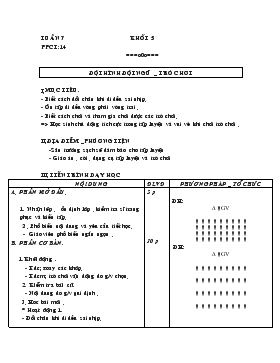 Giáo án Thể dục Khối 5 - Tiết 14: Đội hình đội ngũ - Trò chơi