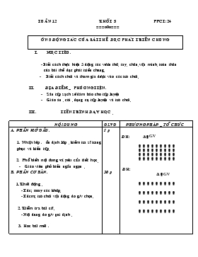 Giáo án Thể dục Khối 5 - Tiết 24: Ôn 5 động tác của bài thể dục phát triển chung
