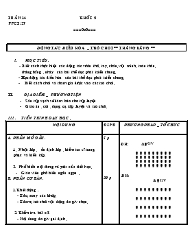Giáo án Thể dục Khối 5 - Tiết 27: Động tác điều hòa - Trò chơi 