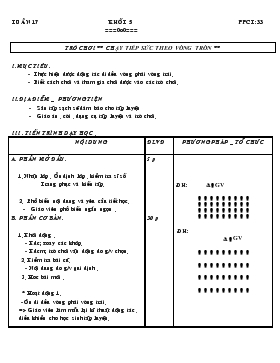 Giáo án Thể dục Khối 5 - Tiết 33: Trò chơi 