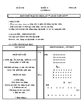 Giáo án Thể dục Khối 5 - Tiết 59: Môn thể thao tự chọn - Trò chơi 