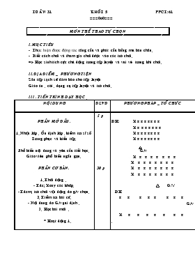 Giáo án Thể dục Khối 5 - Tiết 61: Môn thể thao tự chọn