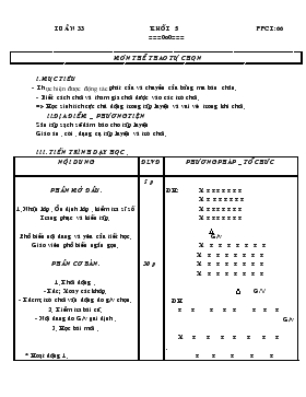 Giáo án Thể dục Khối 5 - Tiết 66: Môn thể thao tự chọn