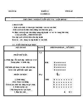 Giáo án Thể dục Khối 5 - Tiết 67: Trò chơi 