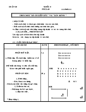 Giáo án Thể dục Khối 5 - Tiết 69: Trò chơi 