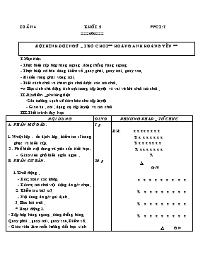 Giáo án Thể dục Khối 5 - Tiết 7: Đội hình đội ngũ - Trò chơi 