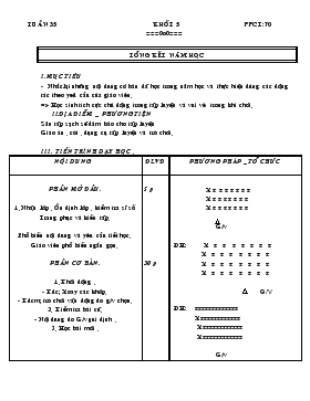 Giáo án Thể dục Khối 5 - Tiết 70: Tổng kết năm học