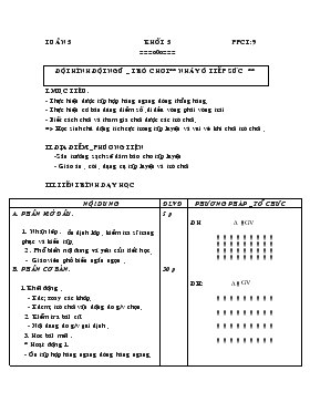 Giáo án Thể dục Khối 5 - Tiết 8: Đội hình đội ngũ - Trò chơi 