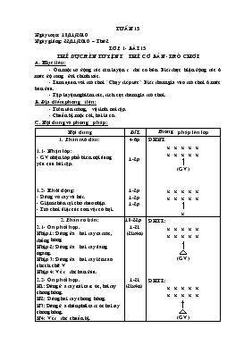 Giáo án Thể dục Lớp 1 - Tuần 15 - Năm học 2010-2011