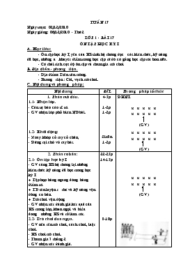 Giáo án Thể dục Lớp 1 - Tuần 17 - Năm học 2010-2011