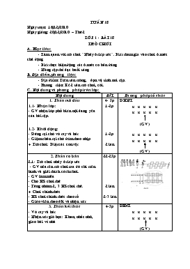 Giáo án Thể dục Lớp 1 - Tuần 18 - Năm học 2010-2011