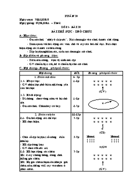Giáo án Thể dục Lớp 1 - Tuần 20 - Năm học 2010-2011