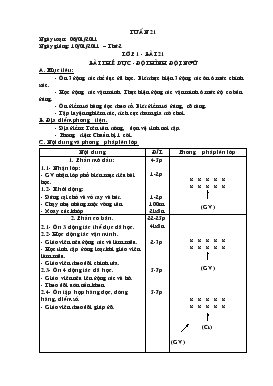Giáo án Thể dục Lớp 1 - Tuần 21 - Năm học 2010-2011