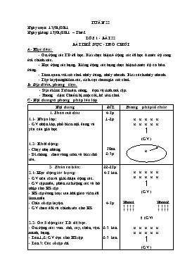 Giáo án Thể dục Lớp 1 - Tuần 22 - Năm học 2010-2011