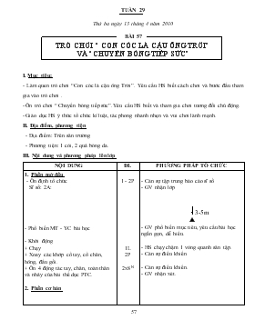 Giáo án Thể dục Lớp 2 - Tuần 29, Bài 57: Trò chơi 