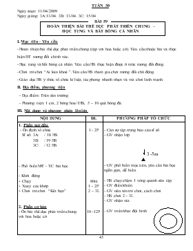 Giáo án Thể dục Lớp 3 - Tuần 30