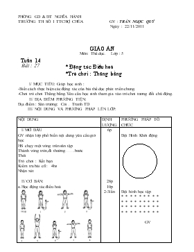 Giáo án Thể dục Lớp 5 - Tuần 14 - Trần Ngọc Quý