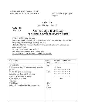 Giáo án Thể dục Lớp 5 - Tuần 25 - Trần Ngọc Quý