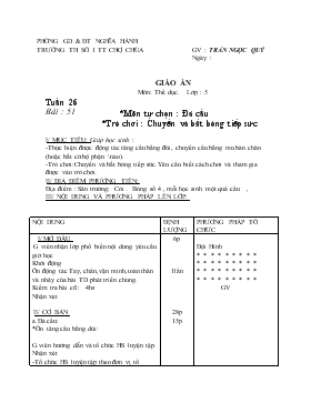 Giáo án Thể dục Lớp 5 - Tuần 26 - Trần Ngọc Quý