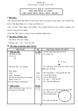 Giáo án Thể dục Lớp 5 - Tuần 29, Bài 57: Môn thể thao tự chọn trò chơi 