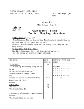 Giáo án Thể dục Lớp 5 - Tuần 29 - Trần Ngọc Quý