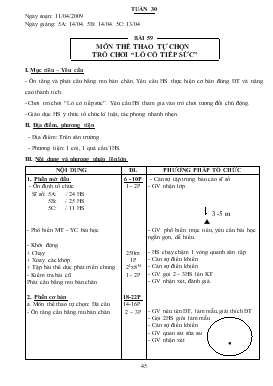 Giáo án Thể dục Lớp 5 - Tuần 30