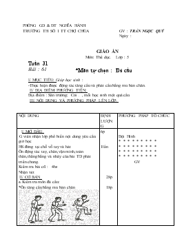 Giáo án Thể dục Lớp 5 - Tuần 31 - Trần Ngọc Quý